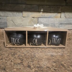 Rae Dunn Black Trick or Treat Pumpkin Set